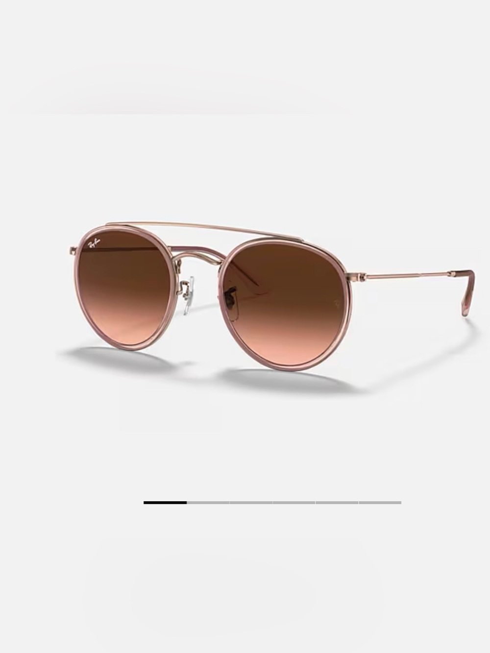 Ray-ban Round Double Bridge Women's Sunglasses in Polished Copper